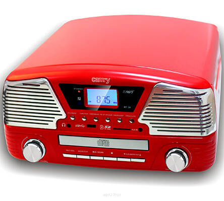 CAMRY CR 1134 Gramofon z CD/MP3/USB/SD nagrywanie czerwony