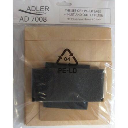 ADLER AD 7008 Komplet worków z filtrem do AD 7007
